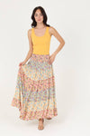 Colorful Tiered Floral Maxi Skirt