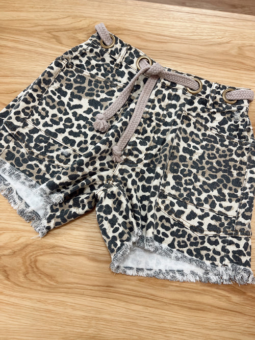 Leopard Braided Belt Shorts