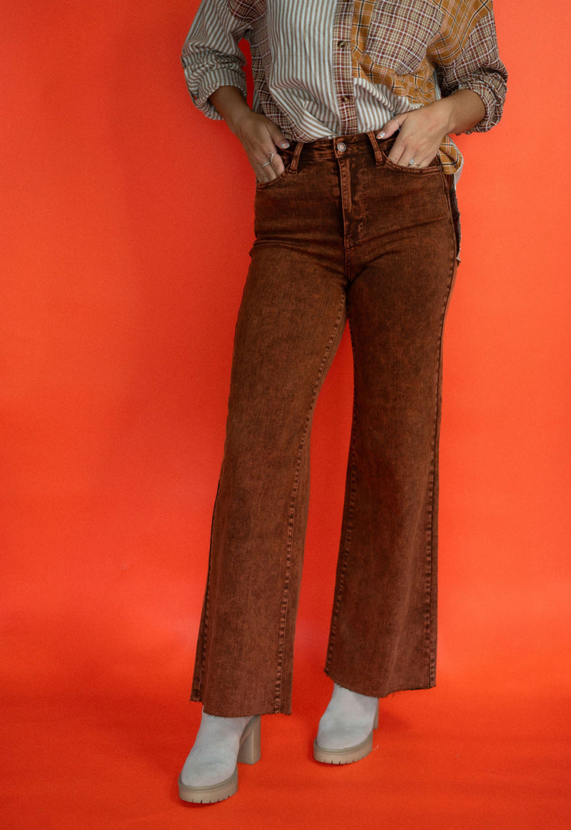 Judy Blue Pumpkin Spice Wide Leg Jean