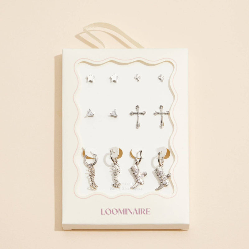 Western Theme Earring Set - 18K Gold Dipped