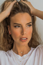 24K Gold Mini Thin Hammered Hoops
