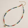 Colorful Beaded Necklace with Gold Letter Initial