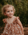 Dixie Sleeveless Mesh Romper - Mocha Daisies
