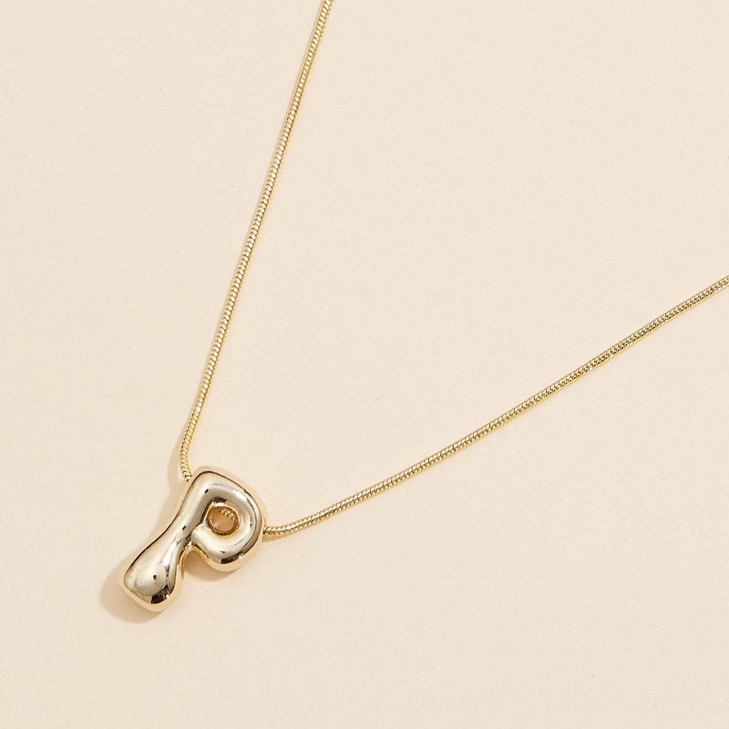 16 Assorted Pack of Bubble Design Initial Short Necklaces