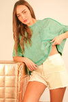 Mineral Washed Oversized Crop Pocket Tee