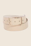 Faux Leather Rectangle Cutout Buckle Fashion Belt