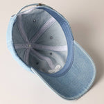 Trendy Bow Embroidered Denim Baseball Cap: LIGHT BLUE / ONE SIZE