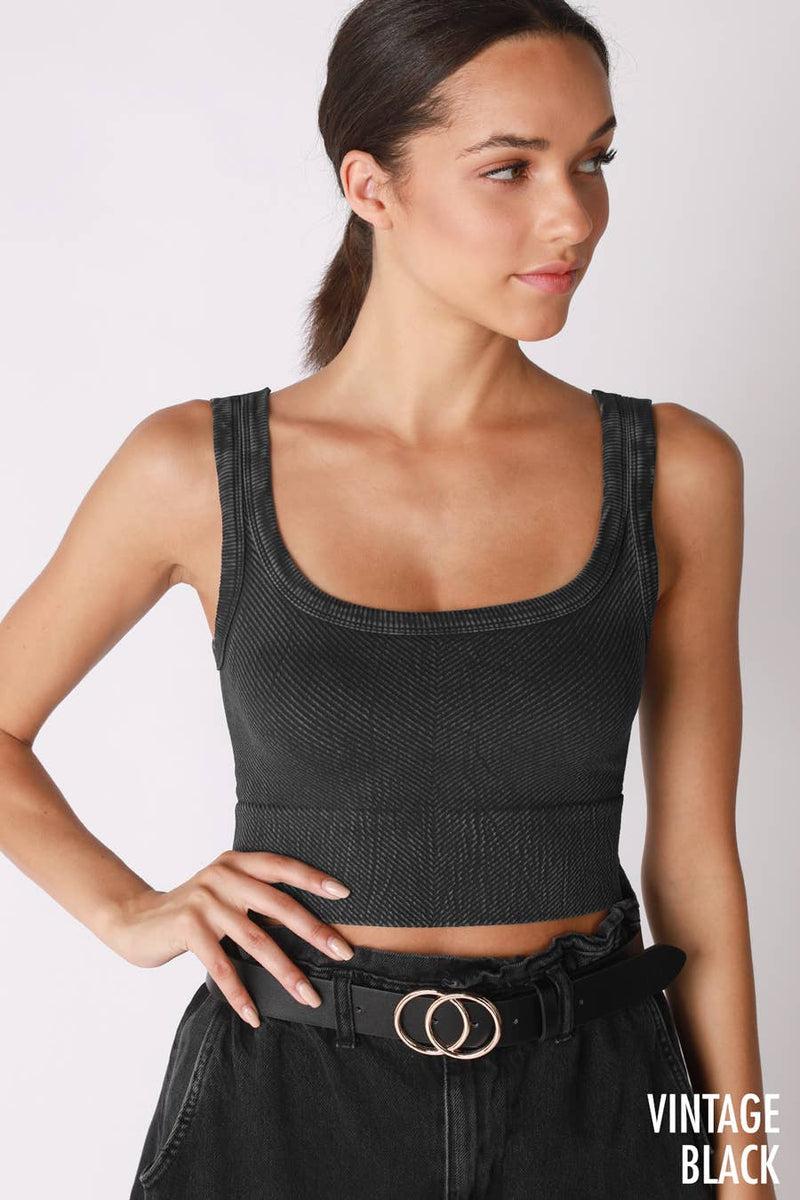 Nikibiki Vintage Chevron Crop Top
