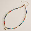 Colorful Beaded Necklace with Gold Letter Charm - 16 Assorted Pack