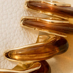 3Pc Acetate And Metallic Hoop Earrings Set