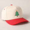 Christmas Tree Embroidery Canvas Baseball Cap