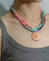 Coral Mirage Shell Pendant Necklace