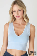 Nikibiki Vintage Plunge V-Neck Seamless Crop Top