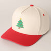 Christmas Tree Embroidery Canvas Baseball Cap