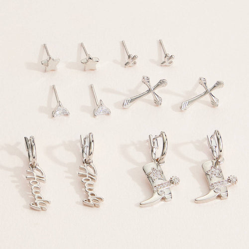 Western Theme Earring Set - 18K Gold Dipped