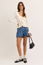 Frosted Flirt Ruffle Sweater