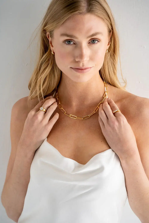 18K Gold Chunky Paperclip Chain Necklace