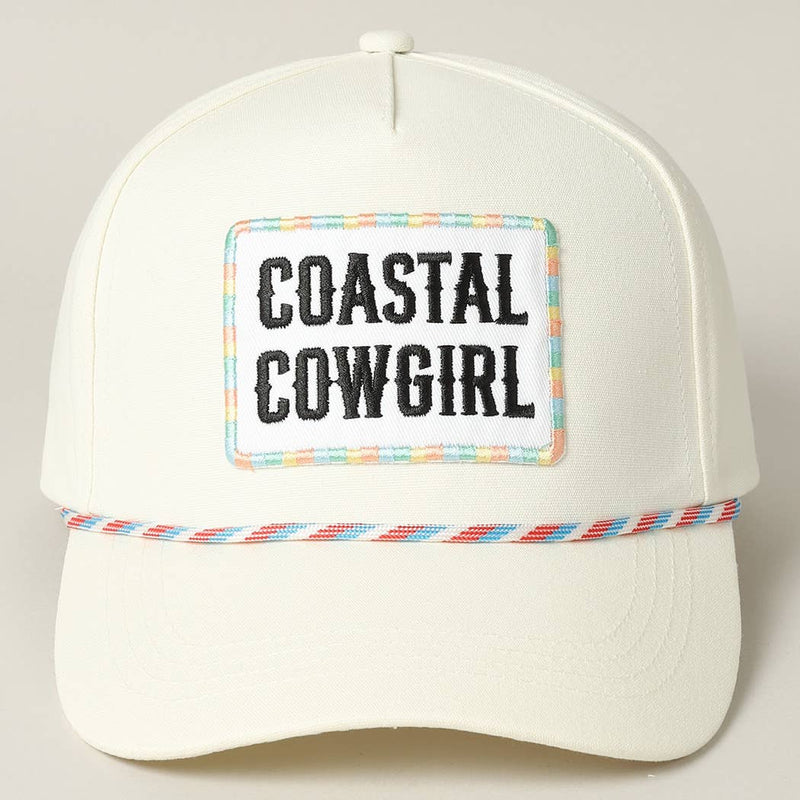 Coastal Cowgirl Embroidery Patch Trucker Hat
