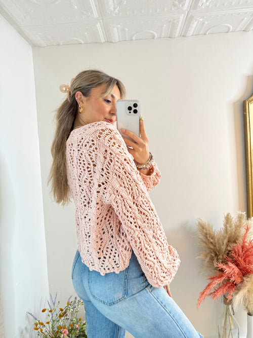 Soft Pink Knitted Cardigan