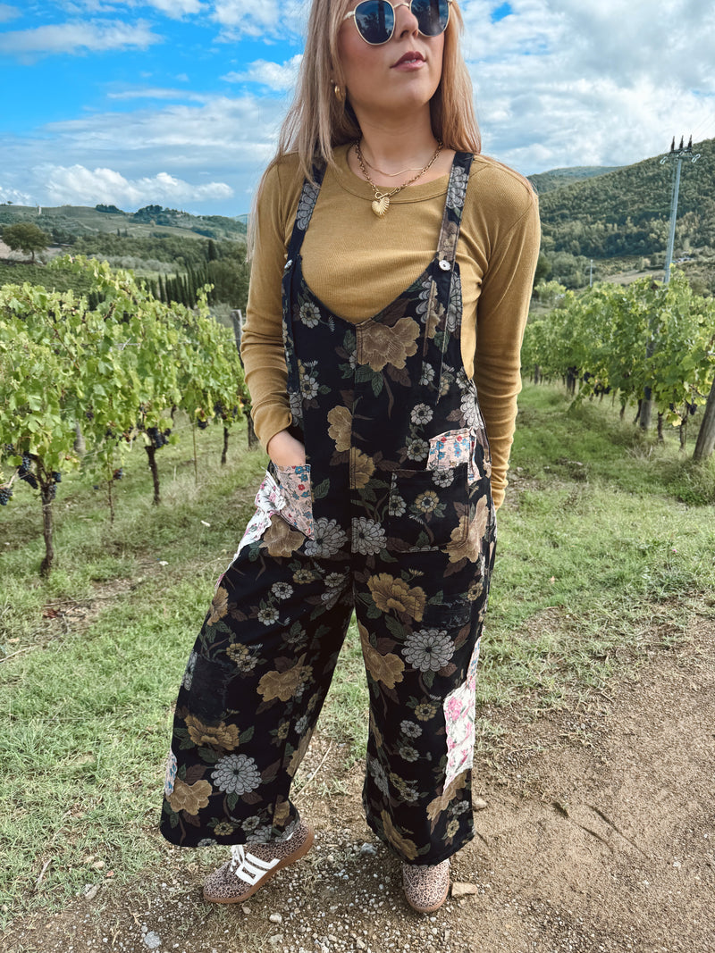POL Tuscan Floral Overalls
