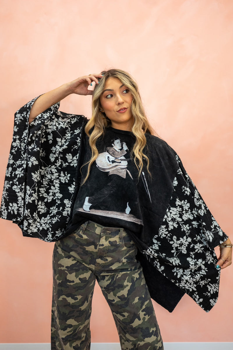 Elvis Floral Boxy Unique Graphic Tee