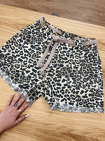 Leopard Braided Belt Shorts