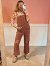 In the Rust Corduroy Distressed Wide Crop Overall