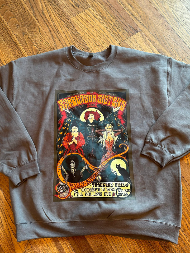 Sanderson Sister Concert Crewneck: Charcoal