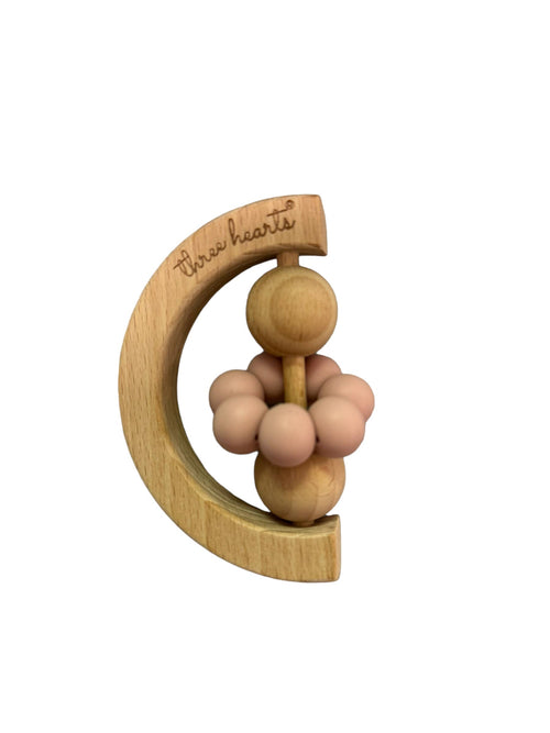 Moon Rattle - Beechwood & BPA Free Silicone