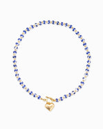 Ceramic Bead Puffy Heart Toggle Necklace