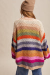 Rainbow Hand-Crochet Open Cardigan LSW0620