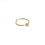 18K Gold Shiny Adjustable Initial Ring - Set of 16