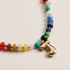 Colorful Beaded Necklace with Gold Letter Initial