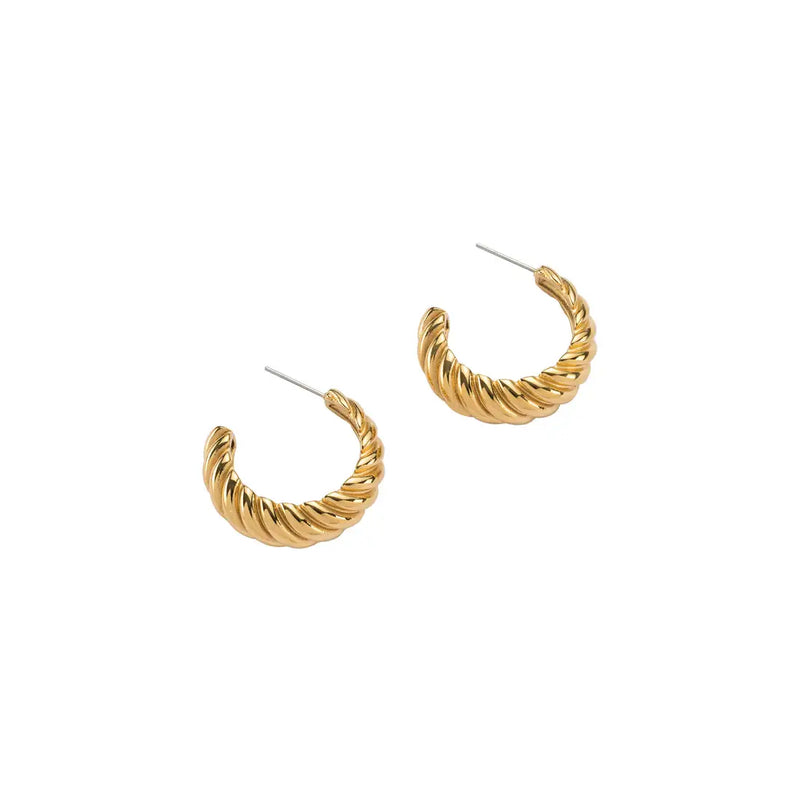 Gold Braided Hoops: Big