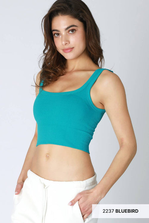 Nikibiki Scoop Chevron Ribbed Crop Top