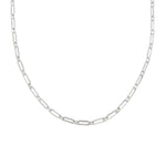 Waterproof Silver Paperclip Chain Necklace