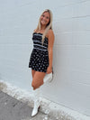 Black Daisy Smocked Romper