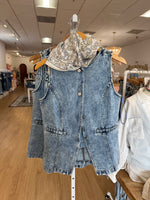 Denim Vest and Shorts Set