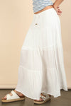 Tiered Layers Woven Midi Skirt