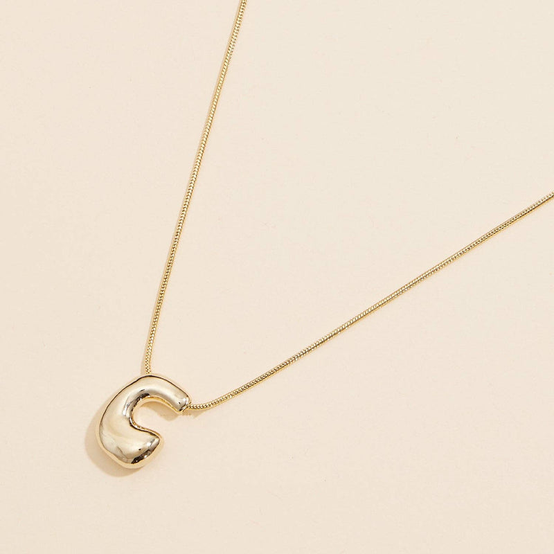 16 Assorted Pack of Bubble Design Initial Short Necklaces