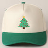 Christmas Tree Embroidery Canvas Baseball Cap