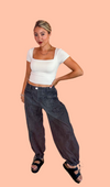 Carrie 2.0 Wide Leg Balloon Jeans: Black