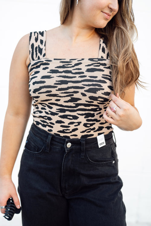 Leopard Ribbed Top