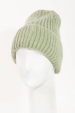 Ribbed Knitted Beanie: Rust
