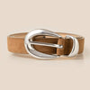 Oval Buckle Soft Leather Belt
