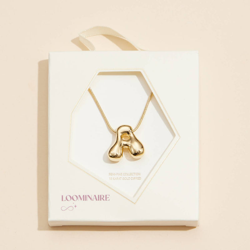 16 Assorted Pack of Bubble Design Initial Short Necklaces