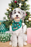 Santa + Royal Stewart Plaid - Reversible Dog Bandana