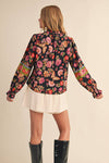 Saturated Colorful Floral Blouse