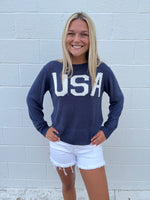 USA Navy Round Neck Sweater