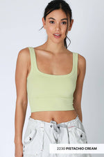 Nikibiki Scoop Chevron Ribbed Crop Top